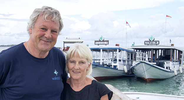 Wayne and Pam Osborn. Photo by Wakatobi Dive Resort