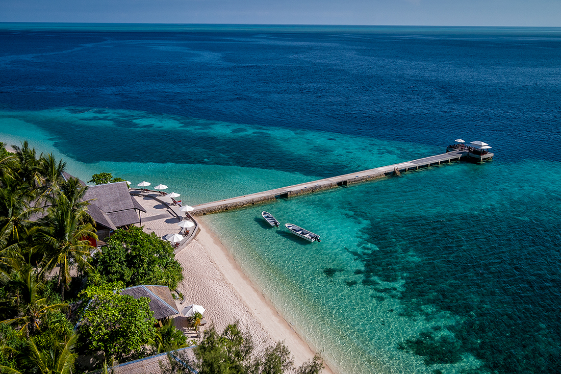 Snorkelers need not swim far to discover one of Wakatobi’s premier snorkeling sites, the House Reef, which is just off the beach and has been called the best shore dive in the world. Photo by Didi Lotze