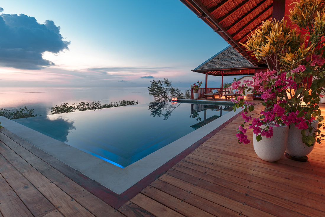 A sunset view from one of the resort's two-bedroom villas.