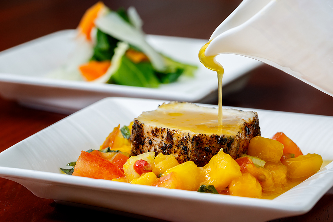 Regional flavors are complemented by international provisions and staples delivered fresh to the resort’s airstrip from points around the globe. The kitchen is known for serving premium meats—including exceptional steaks and roasts—and guests can enjoy cheeses from Europe, and wines from Chile, France, Italy, Australia, and South Africa. And of course, there are the rich spices.