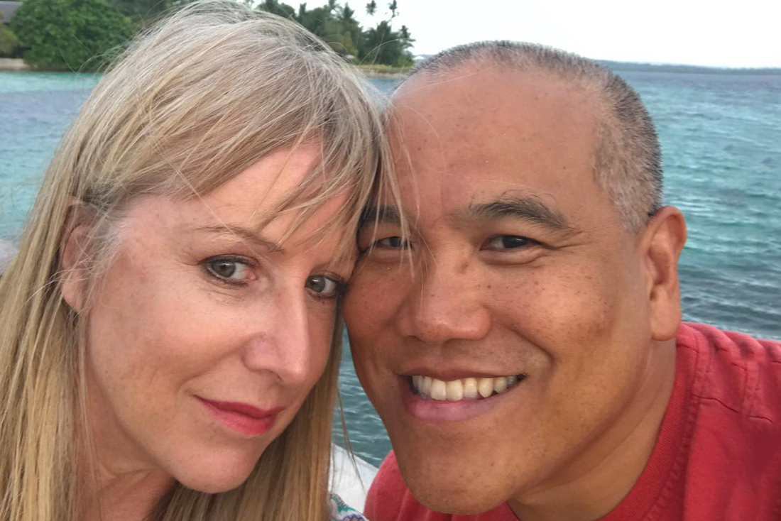 Kate with her husband John Koh at Wakatobi.
